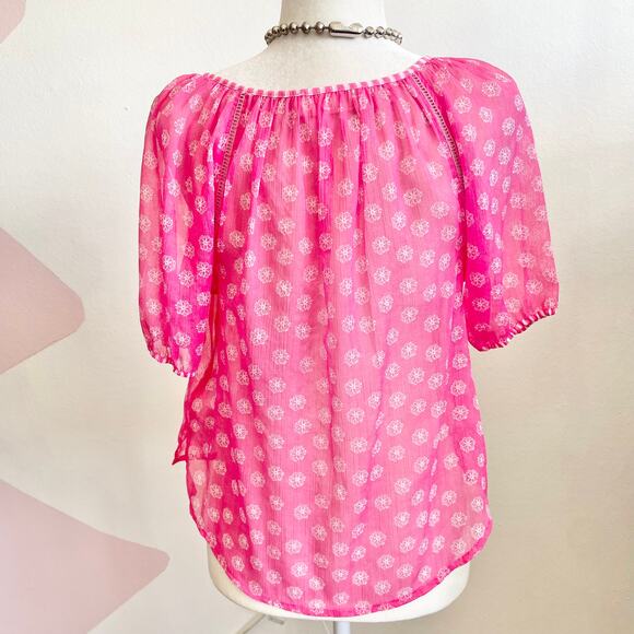 Abercrombie & Fitch Pink Sheer Logo Top Y2K Vintage 2000s XS - Picture 3 of 7